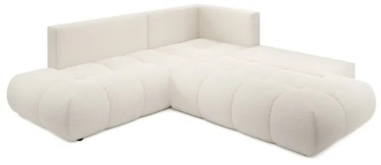 Rozkladacia rohová čalúnená sedacia súprava ALMADA do tvaru L, pravé prevedenie, béžová, s úložným priestorom