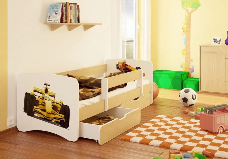 MAXMAX Detská posteľ FORMULA funny 160x80 cm - sa zásuvkou 160x80 pre chlapca ÁNO