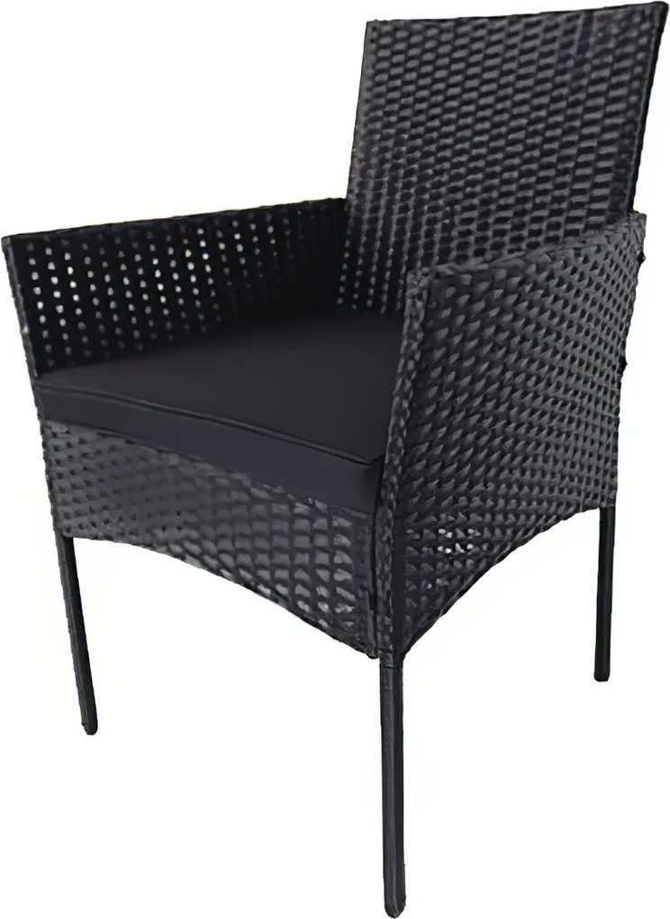 Záhradná zostava 2+1+1 THASOS, čierna