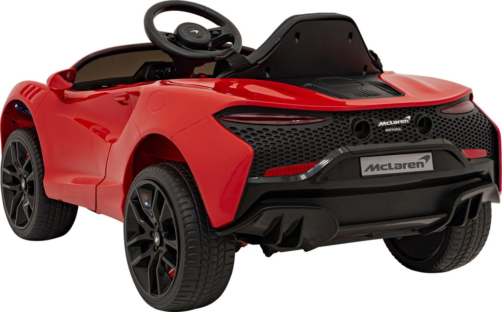 Ramiz McLaren Artur batéria pre deti Červená + pohon 4x4 + diaľkové ovládanie + pomalý štart + EVA + LED Audio