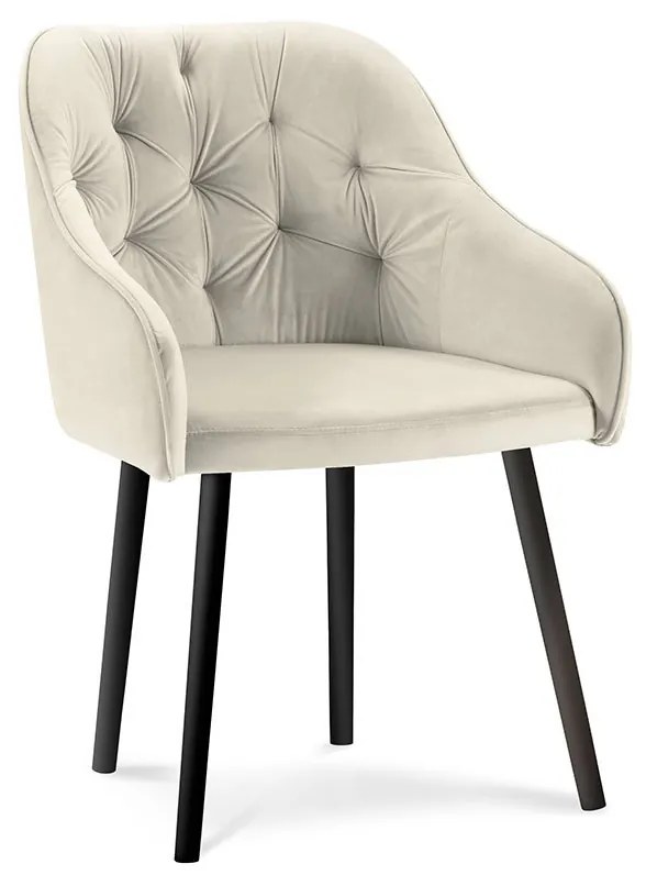 Béžová Zamatová stolička Luisa dĺžka 54 × šírka 50 × výška 80 cm MILO CASA