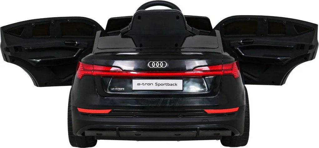 Ramiz Audi E-Tron Sportback pre deti Čierna + Pilot + pohon 4x4 + pomalý štart + rádio MP3 + LED