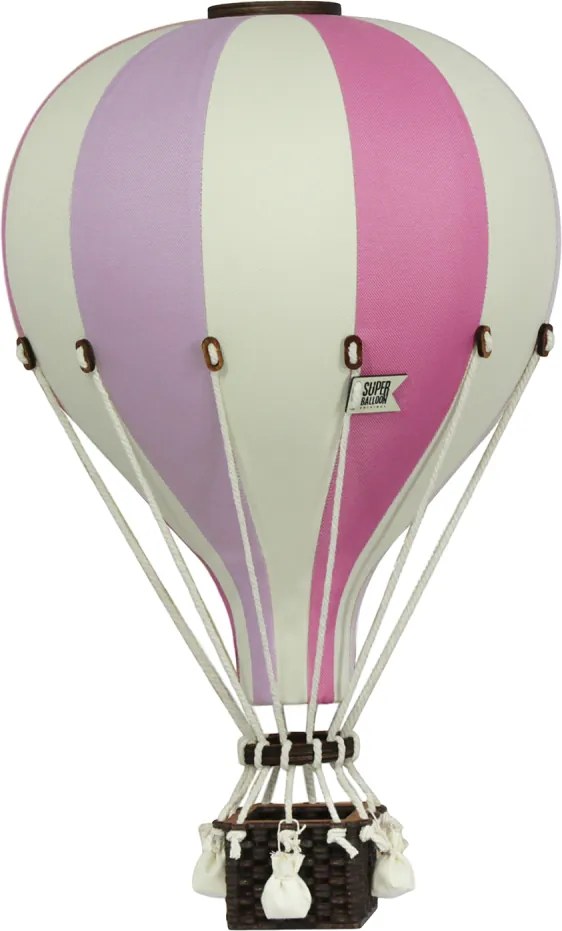 Dekoračný lietajúci balón fialová/krémová – dekorácia do detskej izby M-33cm x 20cm