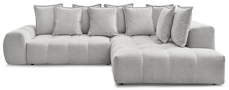 Svetlosivá ženilková rozkladacia/s úložným priestorom rohová pohovka (pravý roh/do L) Everest – Bobochic Paris