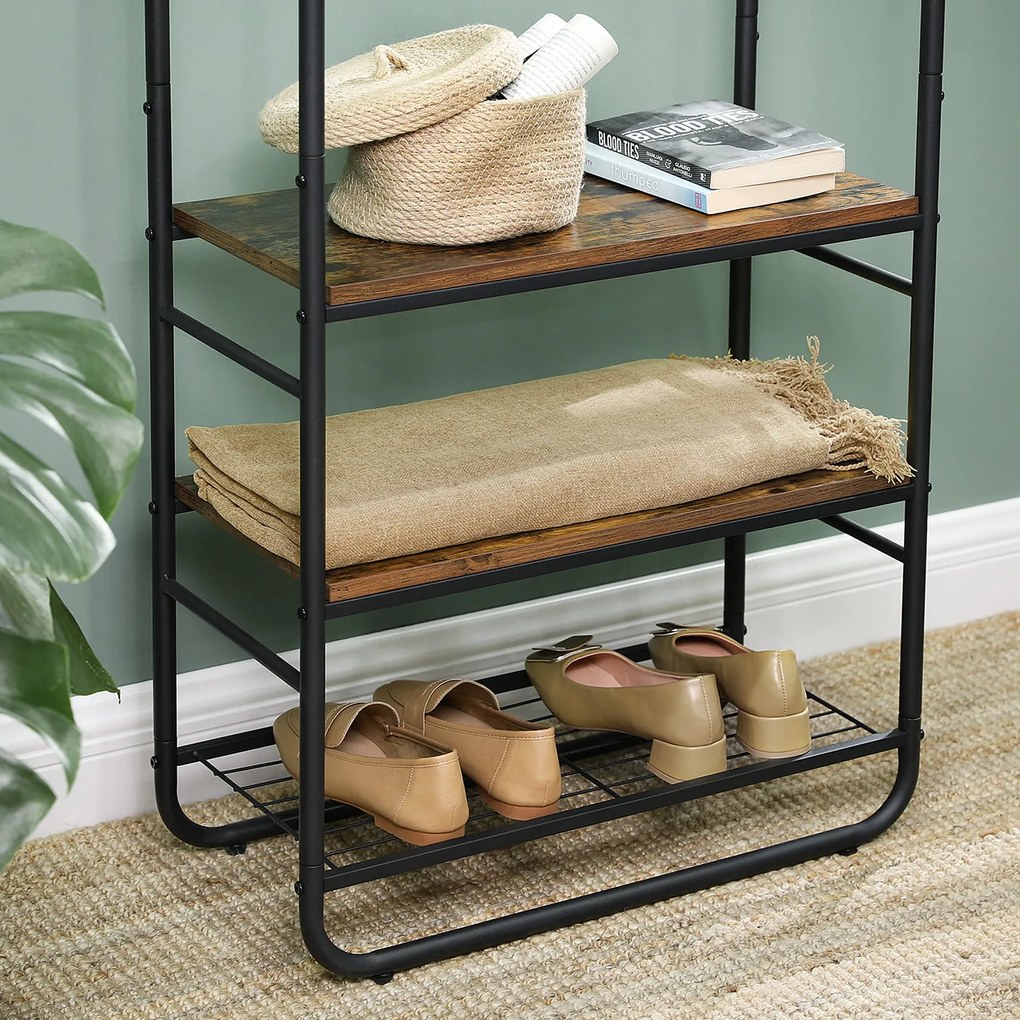 Predsieňová stena TAYLOR s botníkom 181x58 cm, rustikálne hnedá