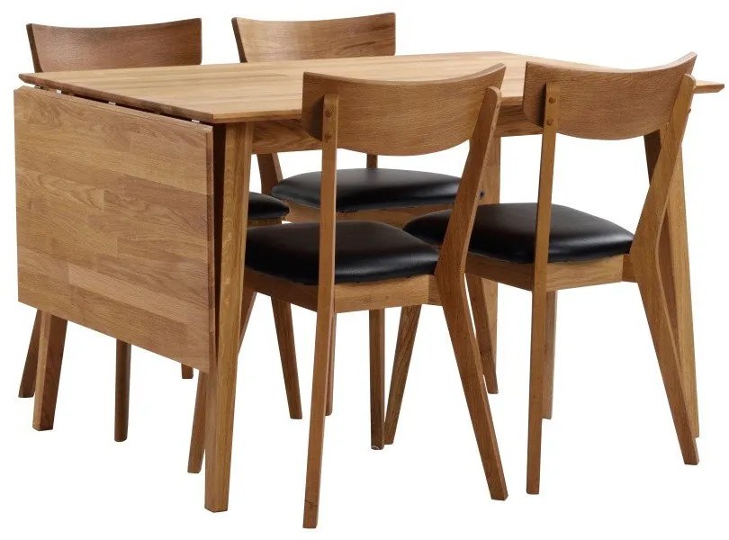 Prírodný sklápací dubový jedálenský stôl Rowico Mimi, 120 x 80 cm