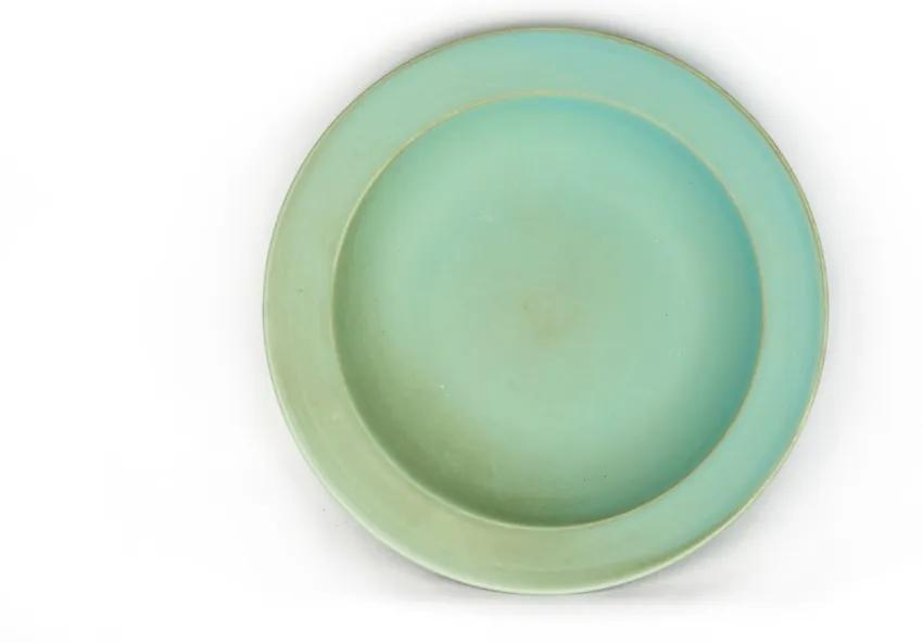 MIJ Hlboký tanier so širokým okrajom modrozelený 21,5 x 4,5 cm