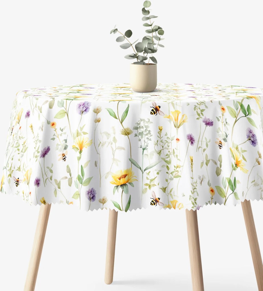 Goldea okrúhly teflónový obrus - lúčny svet Ø 100 cm