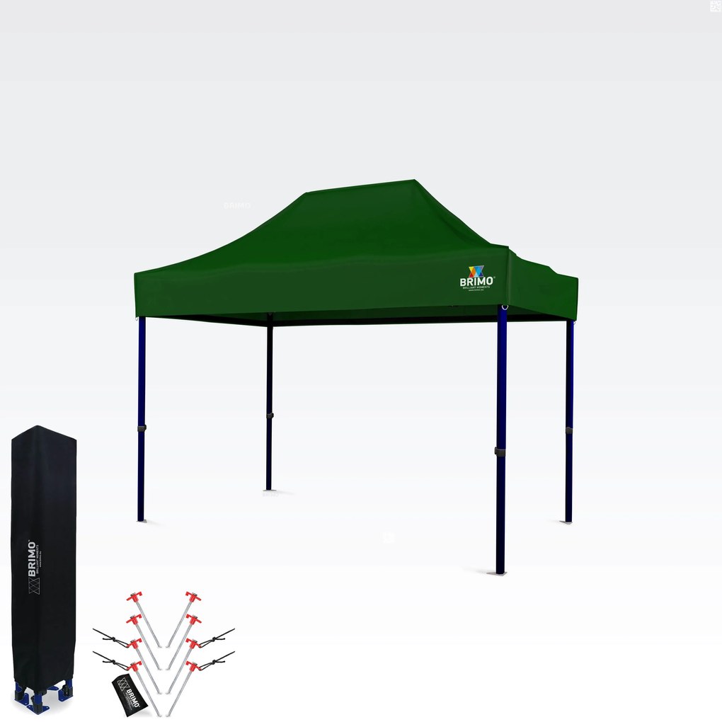 BRIMO Nožnicový stánok 2x3 m | Rýchlo Rozložiteľný altánok BRIMO - bez 3 stien - Zelená 37