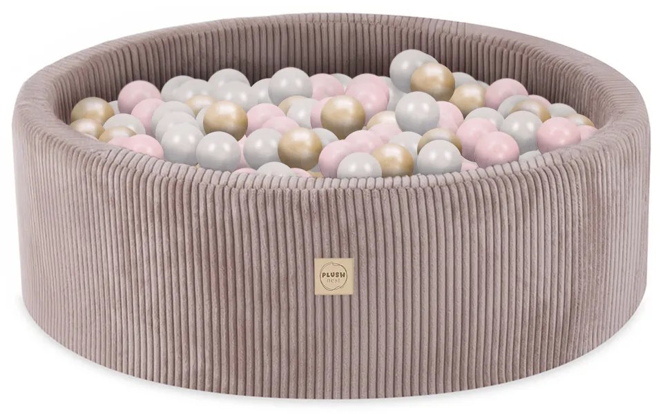 Suchý bazén pre deti menčester 90 x 30 + 200 loptičiek - pre dievčatko - béžová