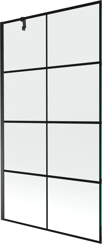 Mexen Next vaňová zástena jednokrídlová 100 x 150 cm, Čierny vzor, Čierna - 895-100-000-00-77-70
