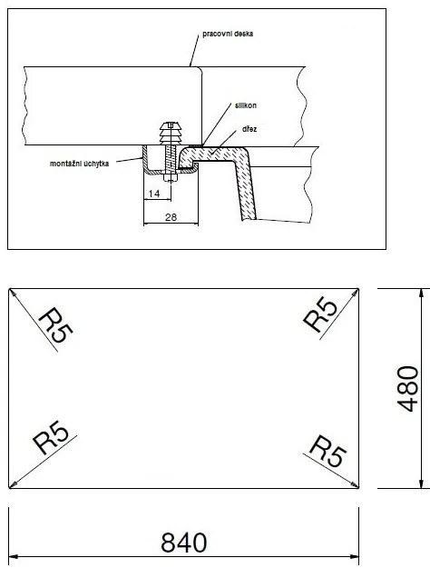 Granitový drez Sinks INFINITY 860 Metalblack