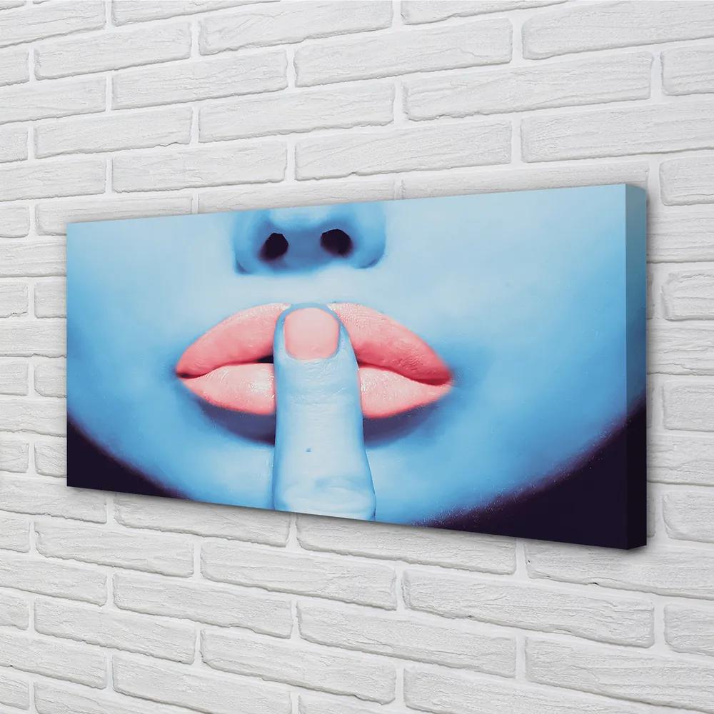 Obraz canvas Žena neónové pery 125x50 cm