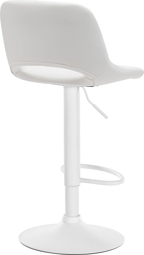 Barová stolička Camden - koženka, biely rám - Biela