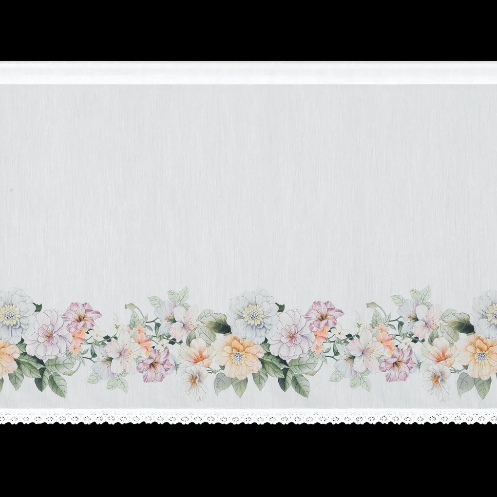 KRÁTKA ZÁCLONA NA PÁSKE FLOWERY 150X60 CM KVETY