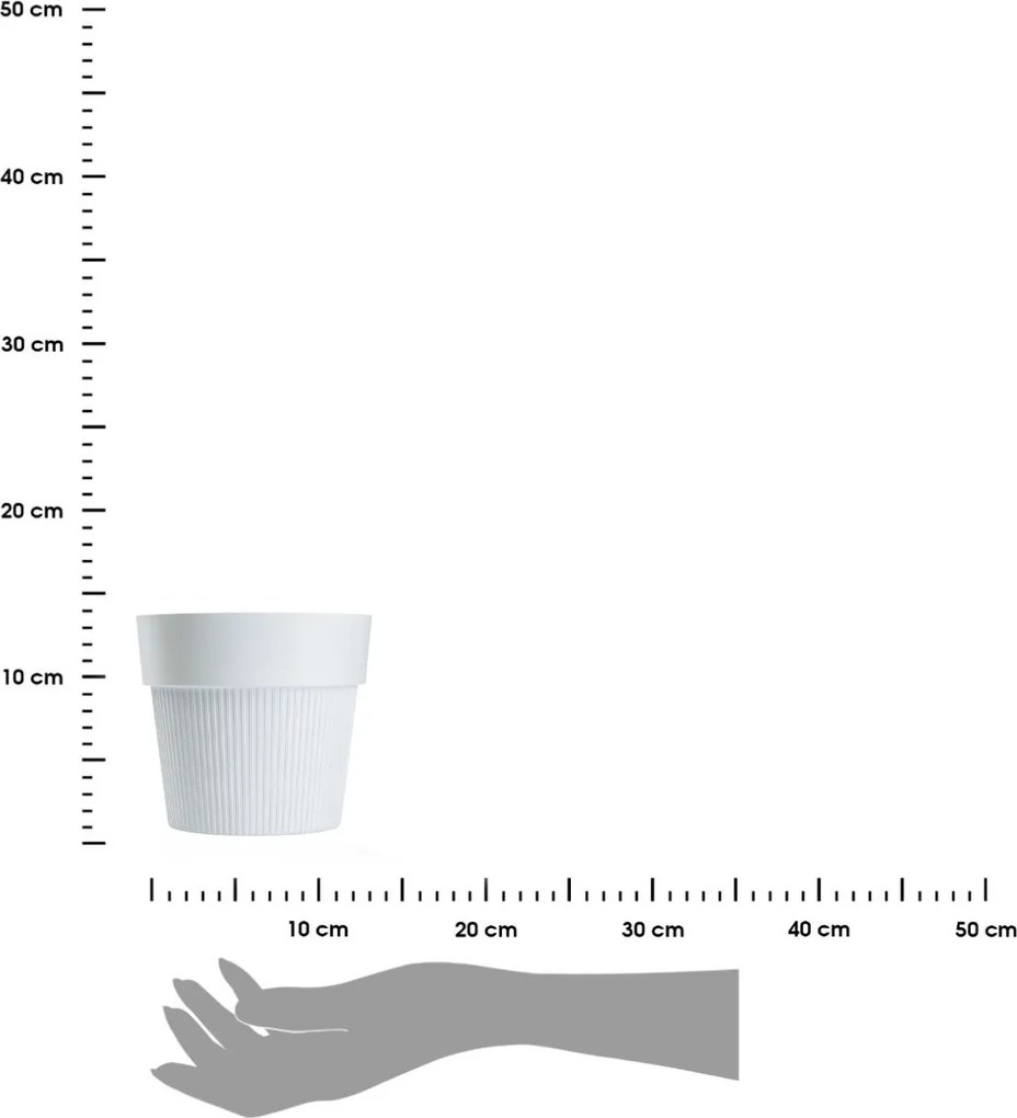 PLASTOVÝ KVETINÁČ SILVA LINE 14,5X13 CM BIELA