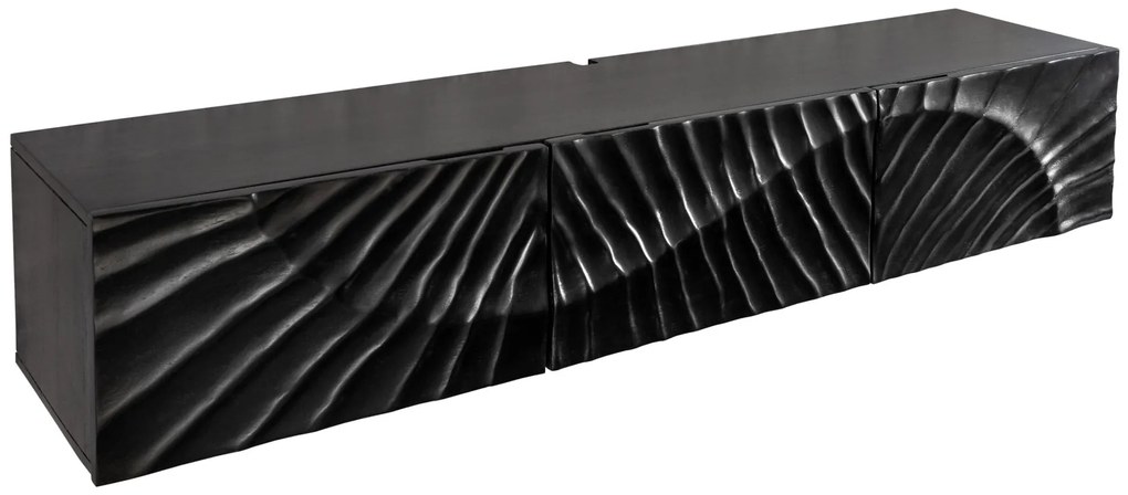 Dizajnová Skrinka pod TV Zorpi 160 cm – masívne mangové drevo / čierna