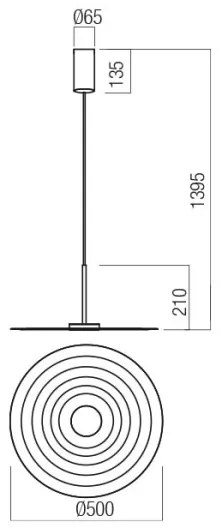 Redo 01-3047 - LED luster na lanku LAKE LED/13W/230V CRI 90 pr. 50 cm čierna