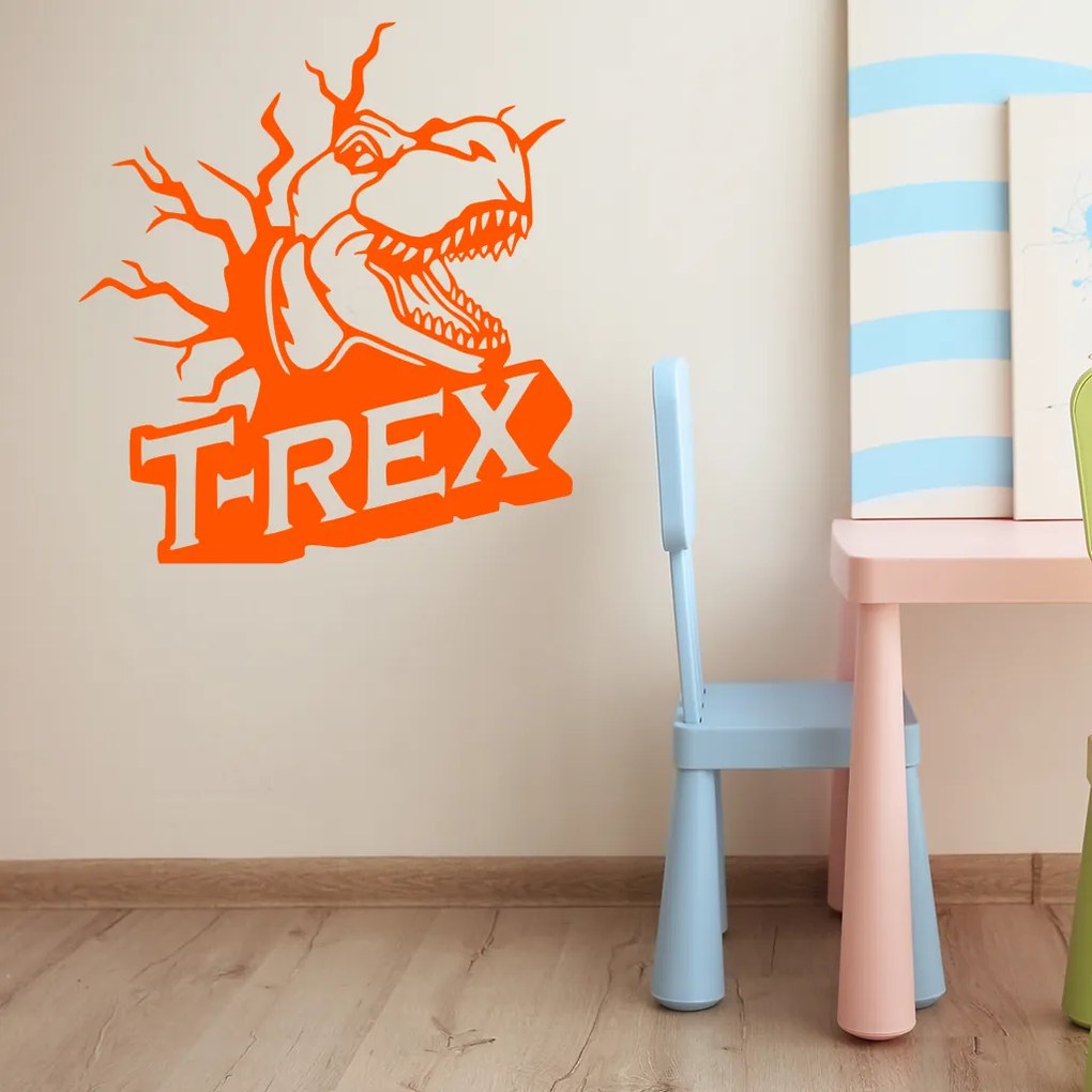 Veselá Stena Samolepka na stenu na stenu Dinosaurus T-REX Farba: čierna
