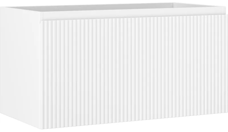 Mexen Rivel, kúpeľňová skrinka 90 cm, 1 zásuvka, drážkovaná, biela matná, 91A20-09047-1-BF01