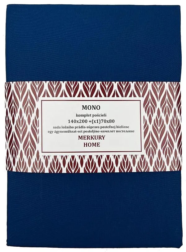 Obliečky Mono bavlna indigo 140x200 + (1) 70x80 Merkury Home