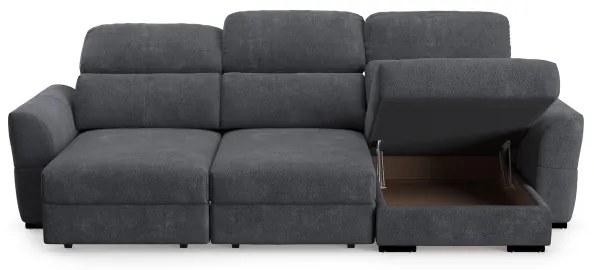 Univerzálna rohová rozkladacia trojmiestna pohovka s úložným priestorom TRENTO antracit