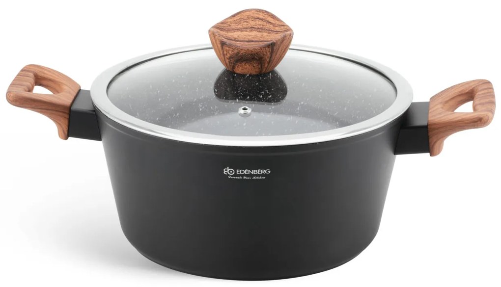 Sada 15 hrncov - matná čierna/drevo