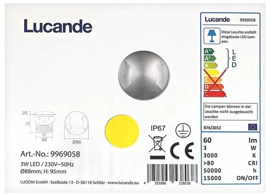 Lucande Lucande - LED Vonkajšie zápustné svietidlo HELENE LED/3W/230V IP67 LW0331