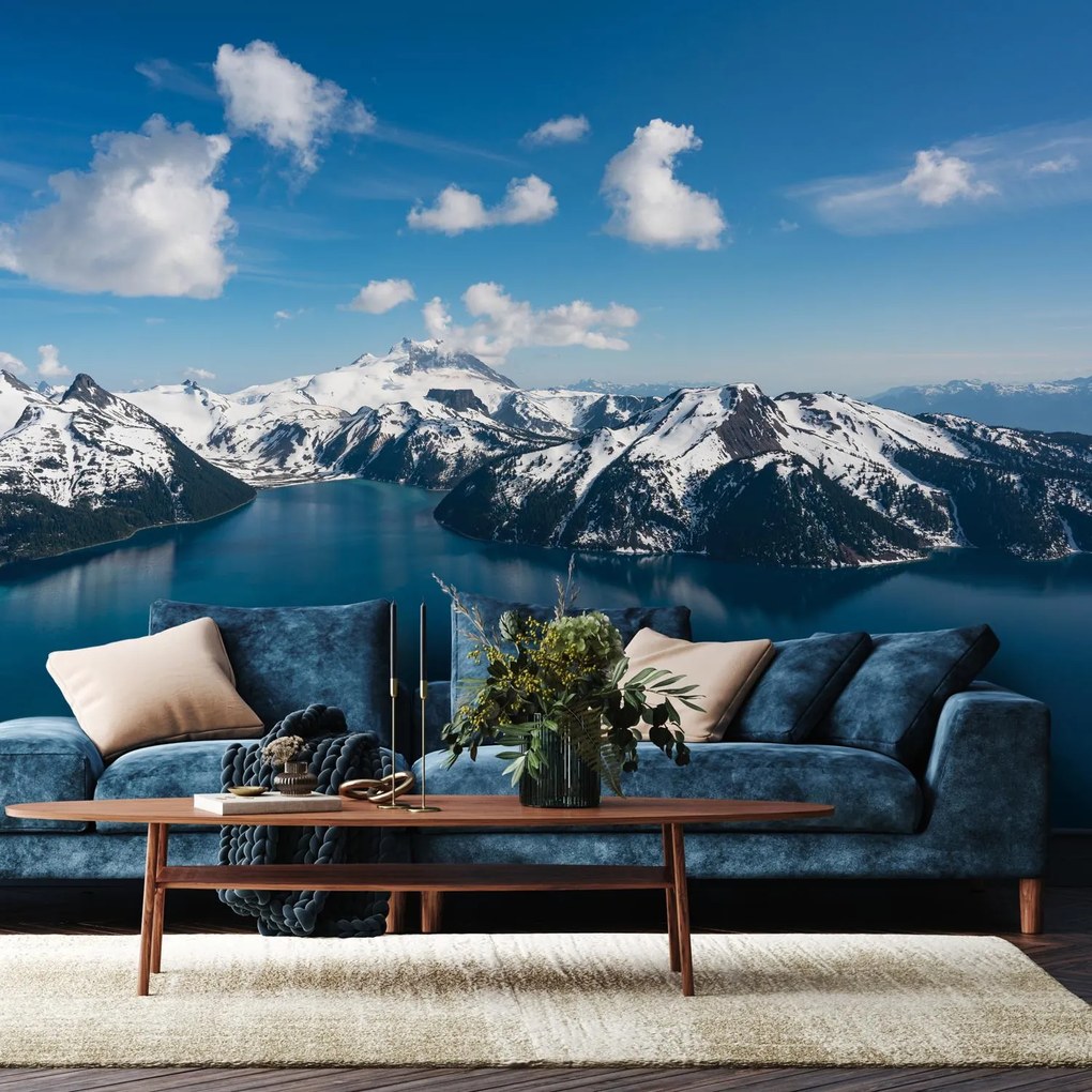 Fototapeta - Zasnežené vrcholky hôr (147x102 cm)