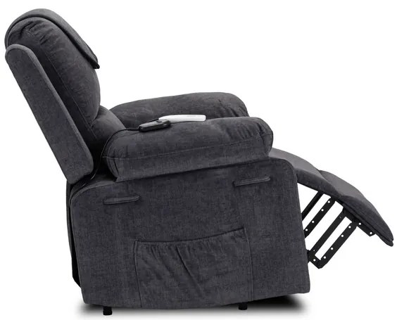 Masážne kreslo s funkciou vstávania MARCOS tmavosivé