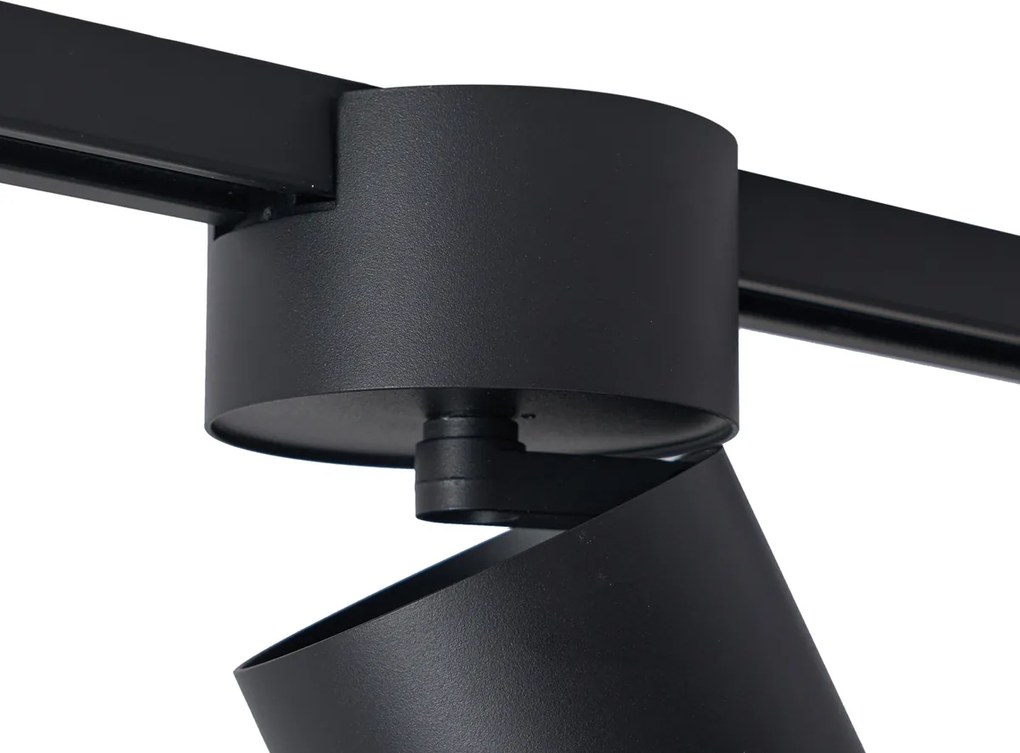 Moderný čierny reflektor pre 1-fázový koľajnicový systém GU10 70mm - Iconic Roto