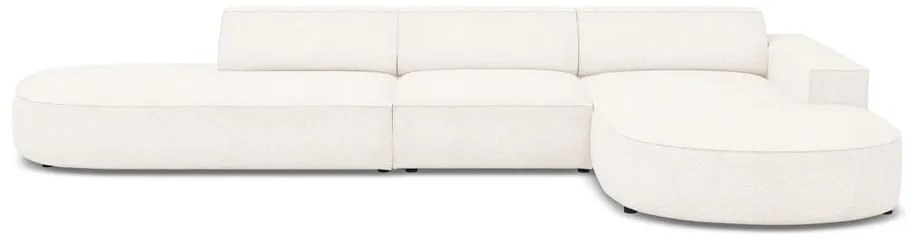 Béžová rohová pohovka z textílie bouclé (pravý roh) Jodie – Micadoni Home