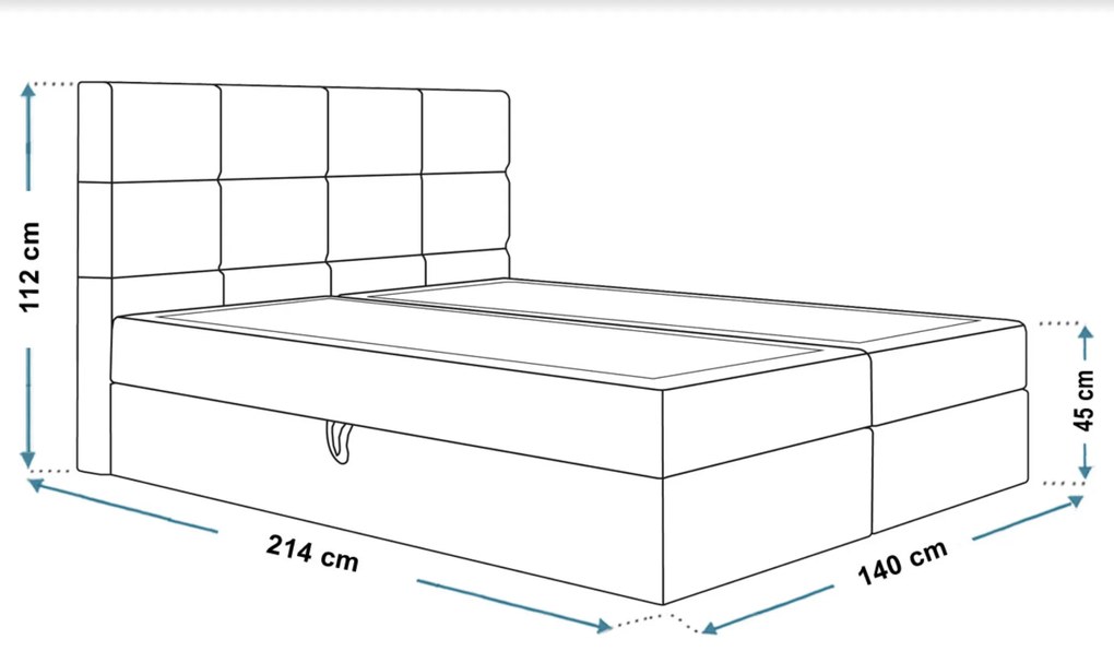 PROXIMA.store - Kontinentálna boxspring posteľ NIKKI ROZMER: 140 x 200 cm, TYP MATRACA: BONELLOVÉ PRUŽINY, VRCHNÝ MATRAC (TOPPER): BEZ TOPPERU