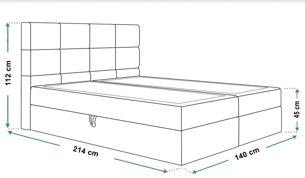 PROXIMA.store - Kontinentálna boxspring posteľ NIKKI ROZMER: 160 x 200 cm, TYP MATRACA: BONELLOVÉ PRUŽINY, VRCHNÝ MATRAC (TOPPER): BEZ TOPPERU