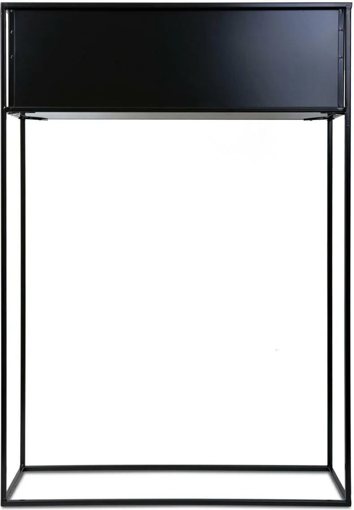 KOVOVÝ KVETINÁČ SO STOJANOM RECT 90X24X64 CM ČIERNA