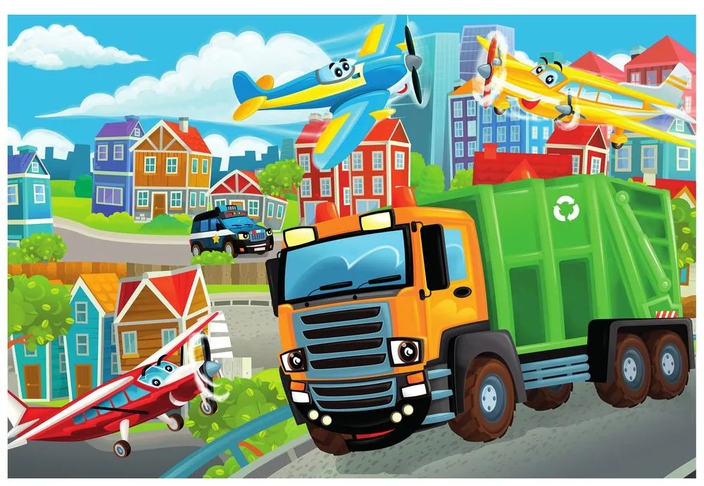 Tapeta smetiarske auto v meste