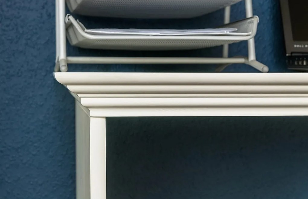 Masívny písací stôl Belluno Elegante 2 - biela