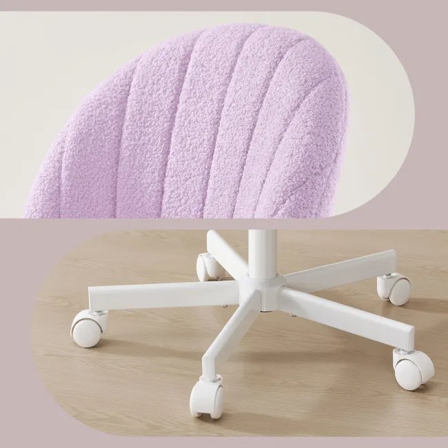 Kozmetická stolička s kolieskami TEDDY OBGB35027P101 fialová