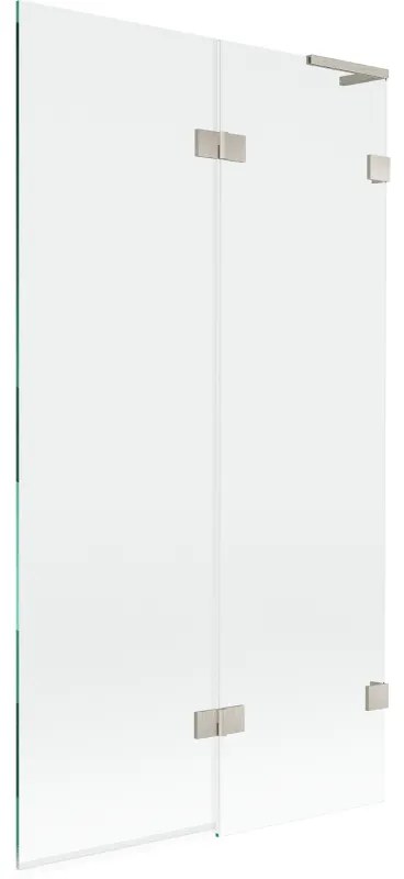 Mexen Lunar L, 2-krídlová vaňová zástena pravá 100 x 150 cm, číre sklo, brúsená oceľ, 897L-100-100-97-00-P