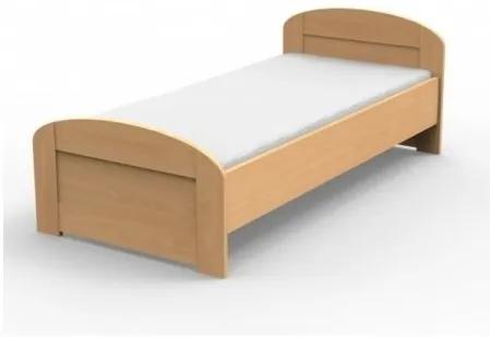 Texpol PETRA - masívna dubová posteľ  s oblým čelom pri nohách, dub masív