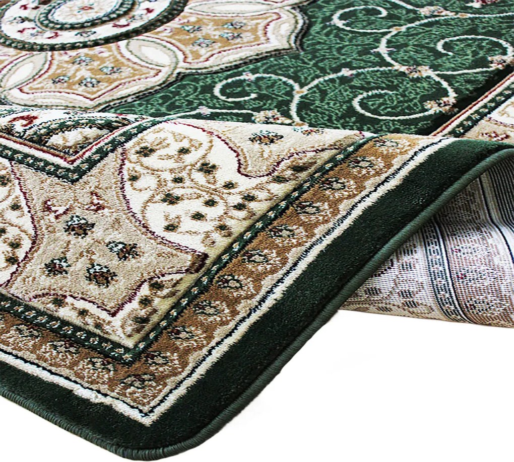 Koberec Adora 5792 zelený obdĺžnikový s orientálnym vzorom Rozmer: 80x150 cm