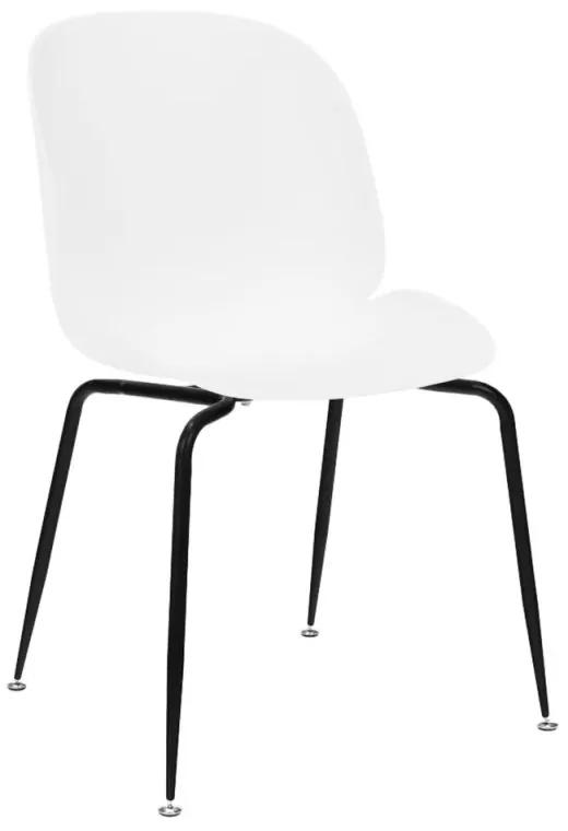 Moderná jedálenská stolička biely plast