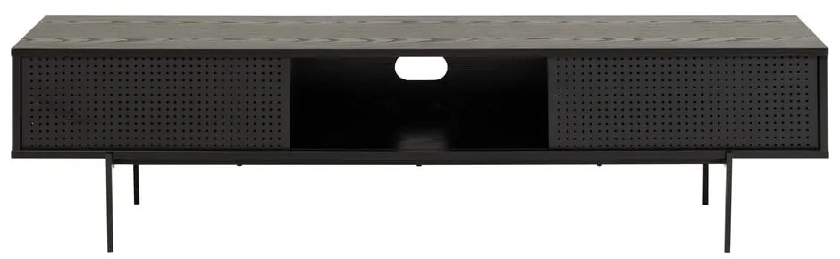 Čierny TV stolík v dekore jaseňa 180x44.5 cm Angus - Actona