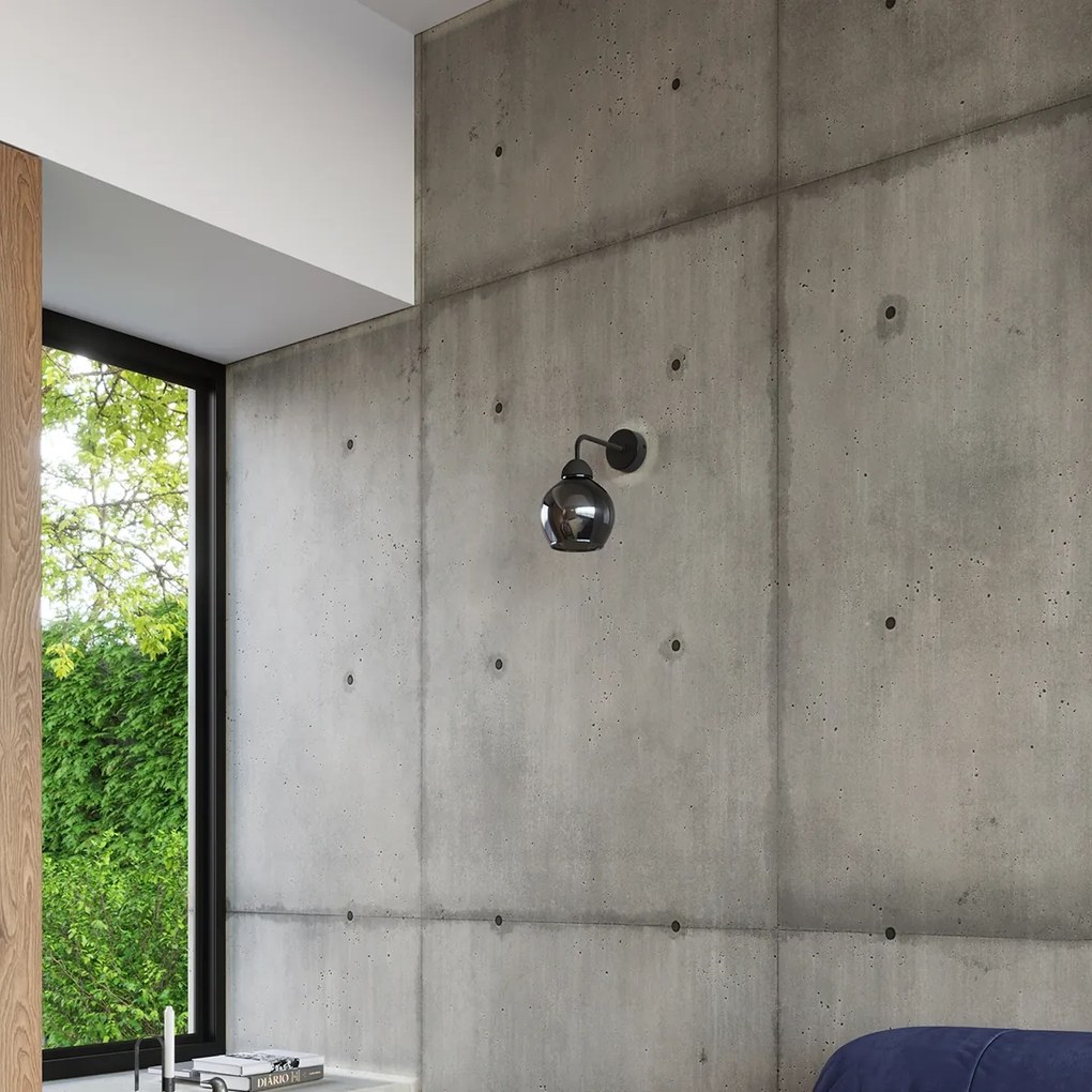 Stropné svietidlo Alino, 3x grafitové sklenené tienidlo