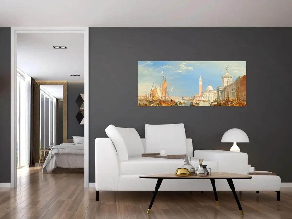 Obraz - Joseph Mallord William Turner, Venice the Dogana and San Giorgio Maggiore, reprodukcia (120x50 cm)