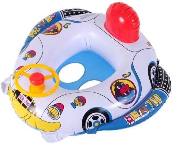 Nafukovacie čln - plávacie auto pre deti s volantom