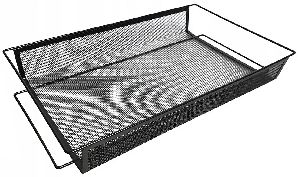 VERK GROUP Mobilný kovový regál s kolieskami, 3 police, čierny kov SHELF