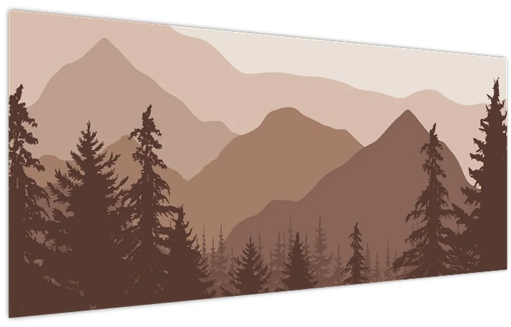 Obraz - Hnedé pohorie N⁰2 (120x50 cm)