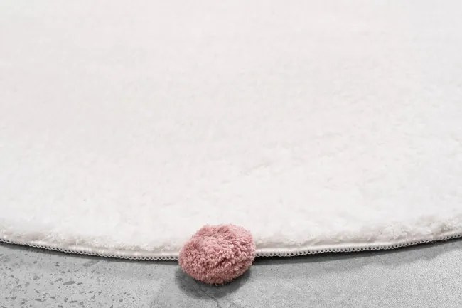 Koberec MELLOW biely / ružový kruh