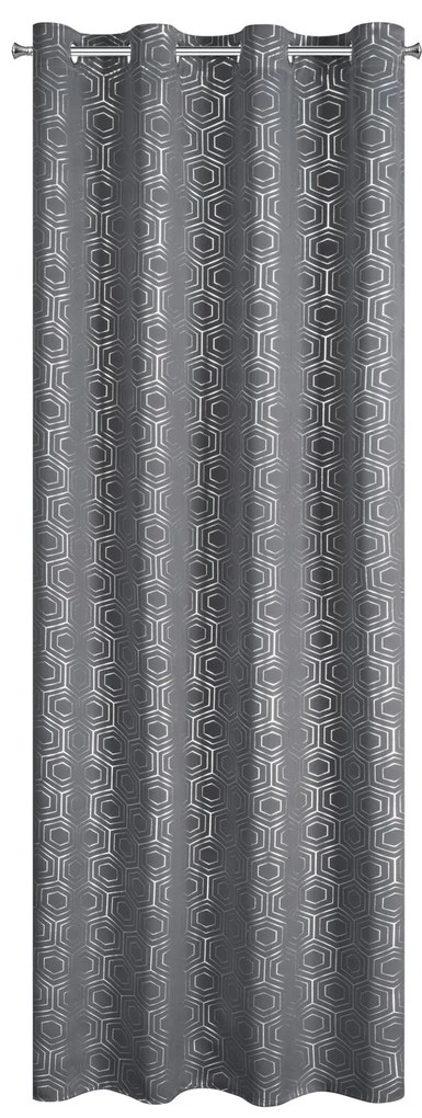 ZÁVES NA KRÚŽKOCH KAJA 135X250 CM VZOROVANÁ